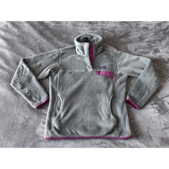 Patagonia Re-Tool Snap-T Womens Medium Fleece Pullover Polartec Thermal Pro Gray - Picture 1 of 7